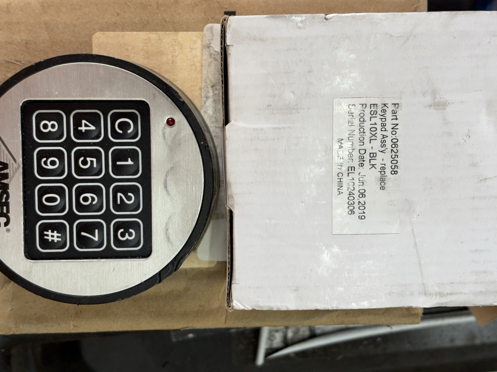 AMSEC ESL20 Electronic Safe Keypad Assembly Steel Silver MPN 0625058
