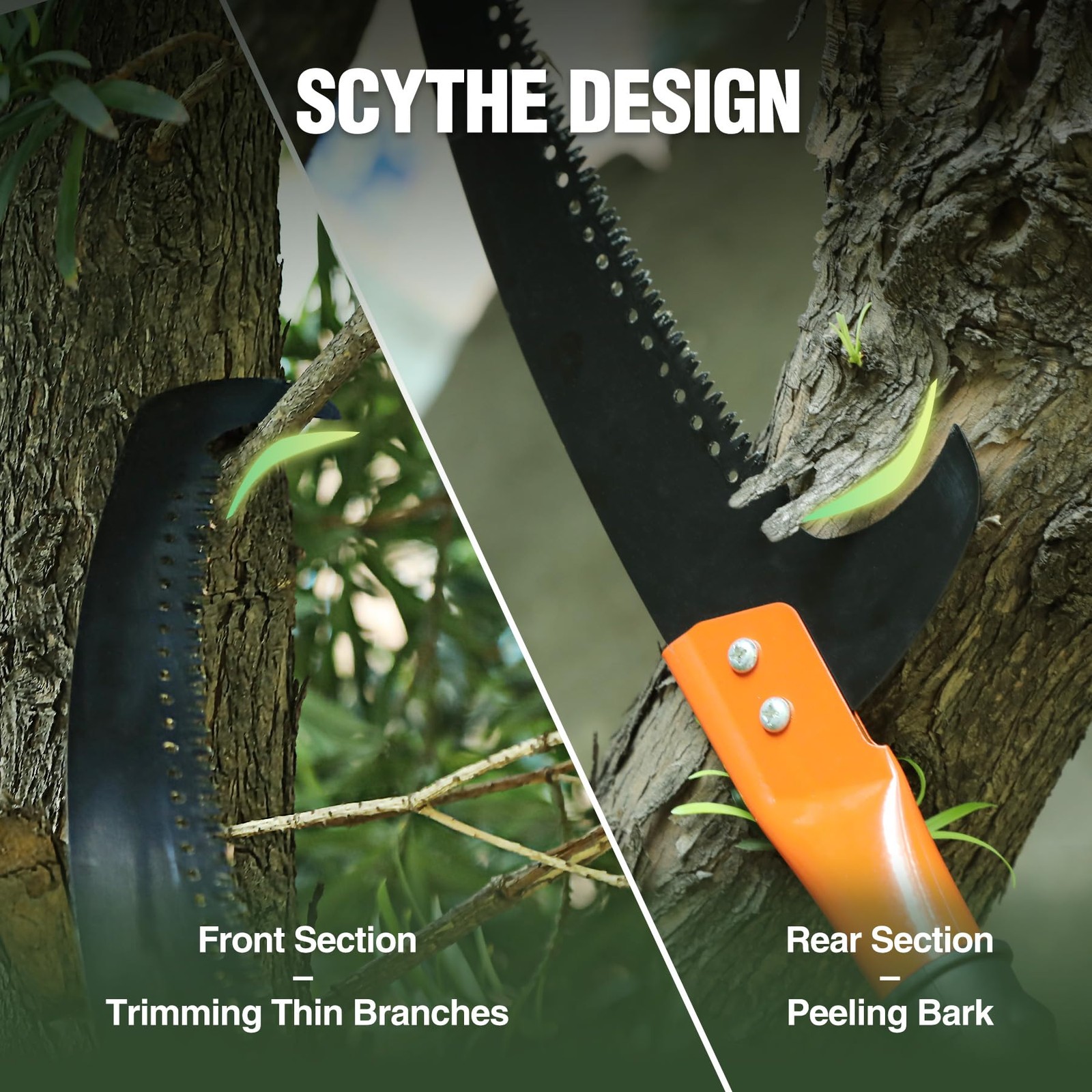 Pole Saws for Tree Trimming, 5.5-25ft Extendable Tree Trimmer, Manual Tree cu...