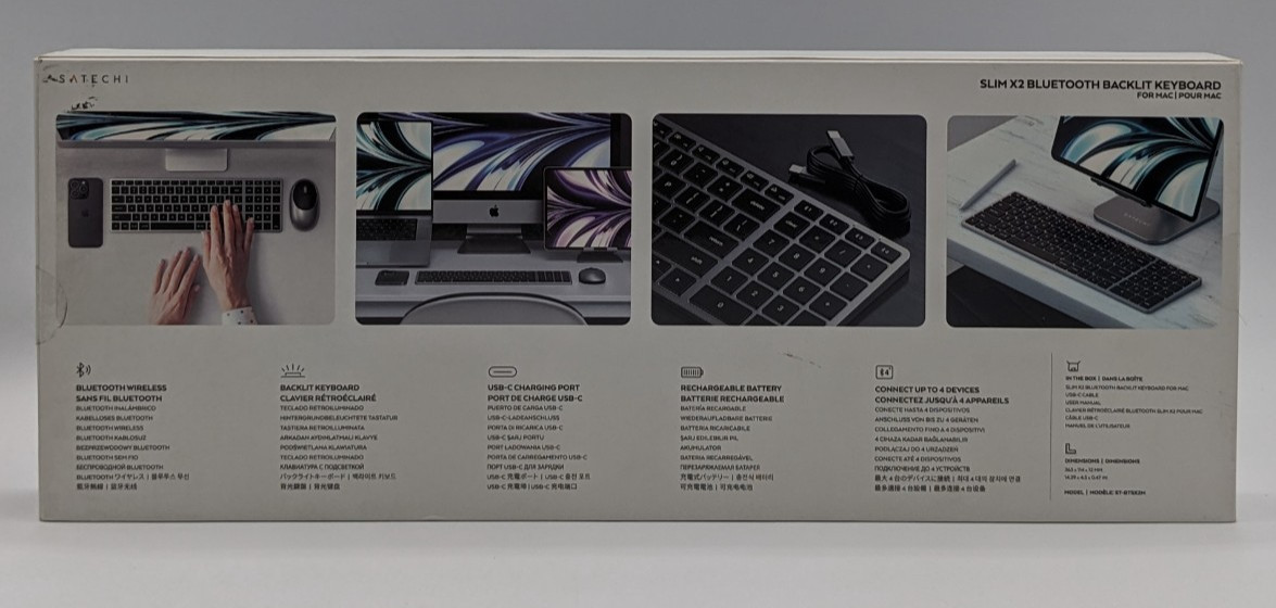 Satechi Slim X2 Bluetooth Backlit Keyboard With Numeric Keypad Space Gray SEALED