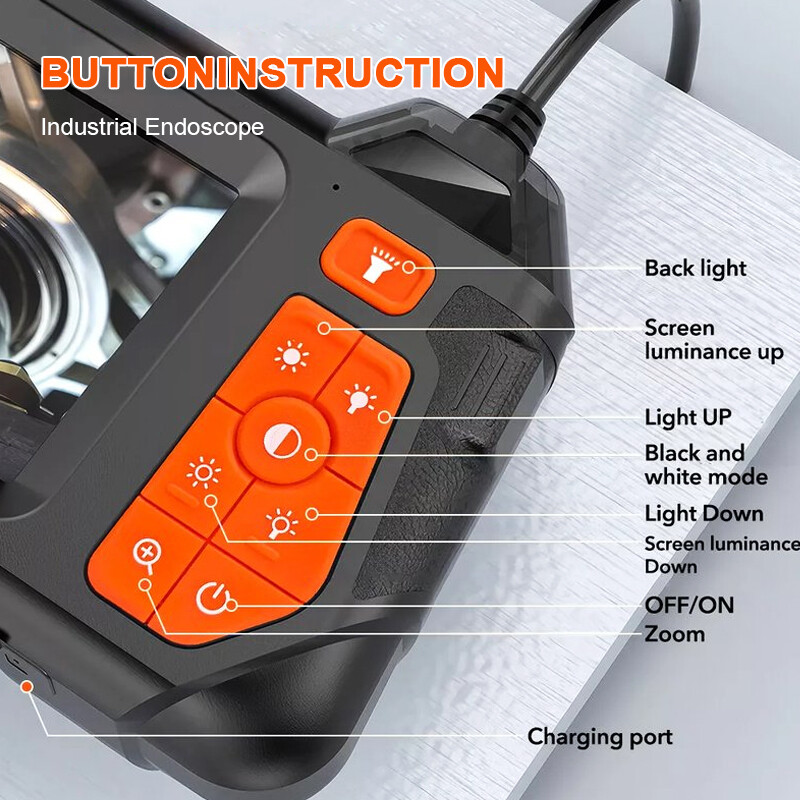 NEW Industrial Handheld Endoscope 4.3 IPS 1080P HD 10M Borescope Snake Camera