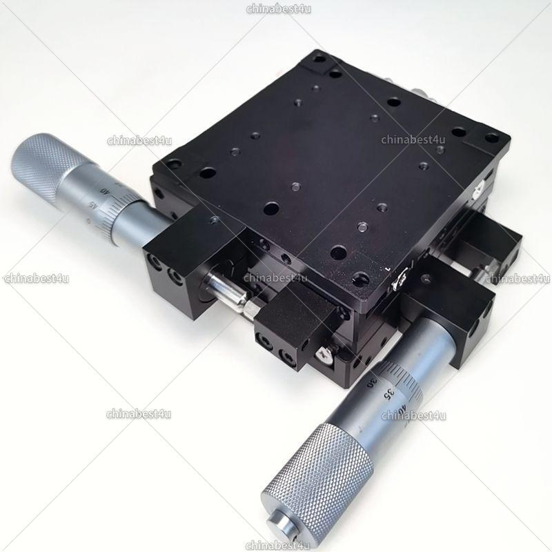 XY Manual Tuning Roller Linear Stage 80*80*40mm Micrometer Fine Tuning Platform