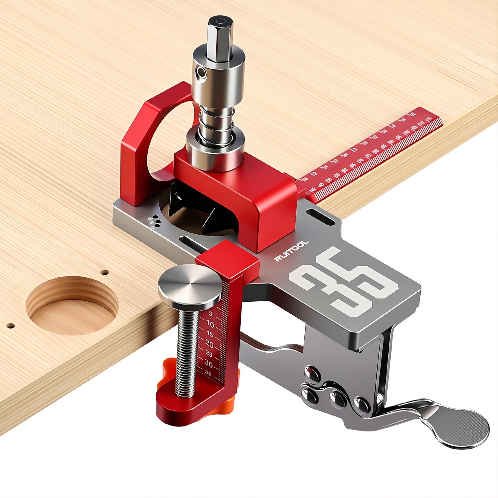 RUITOOL 35mm Concealed Hinge Jig System, Cabinet Door Mounting Jig & Door Instal