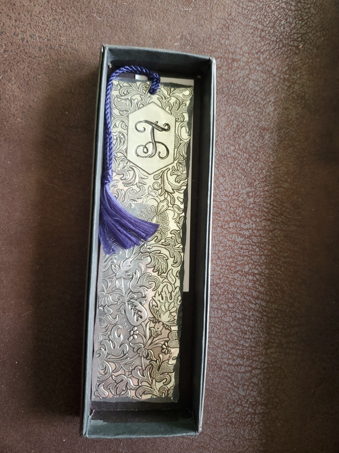 Wendell August Hand Made Hammered Aluminum Bookmark Letter "T" New With Box