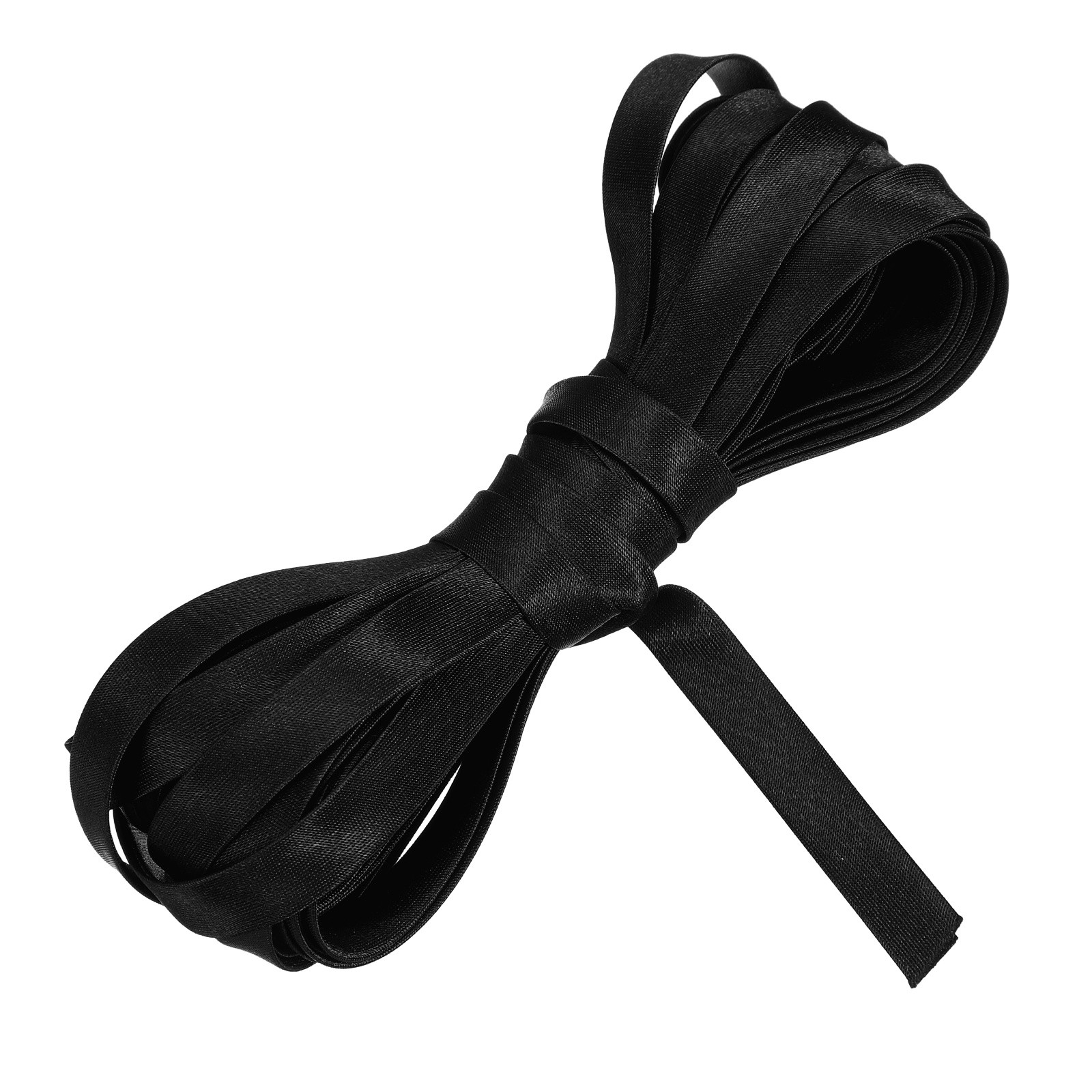 Double Fold Bias Tape 1/3 Inch x 5.5 Yards Satin Pre-fold Tape Black