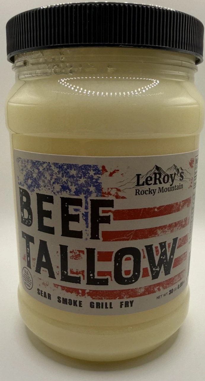 LeRoy's Rocky Mountain Beef Tallow Smoke Grill Fry Net Wt, 30 oz / 0.85kg - New