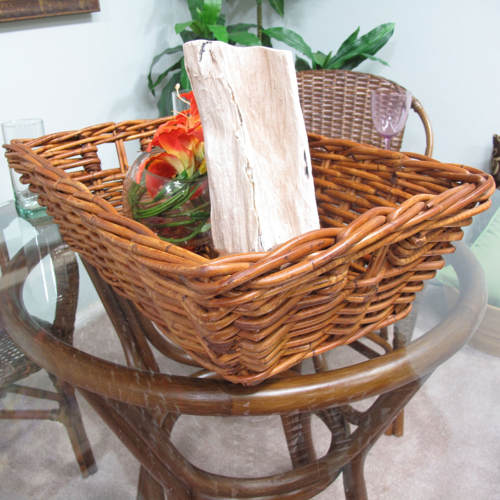 Real Rattan & Wicker 21.5" X 14" Storage Organizer Basket 2-PACK
