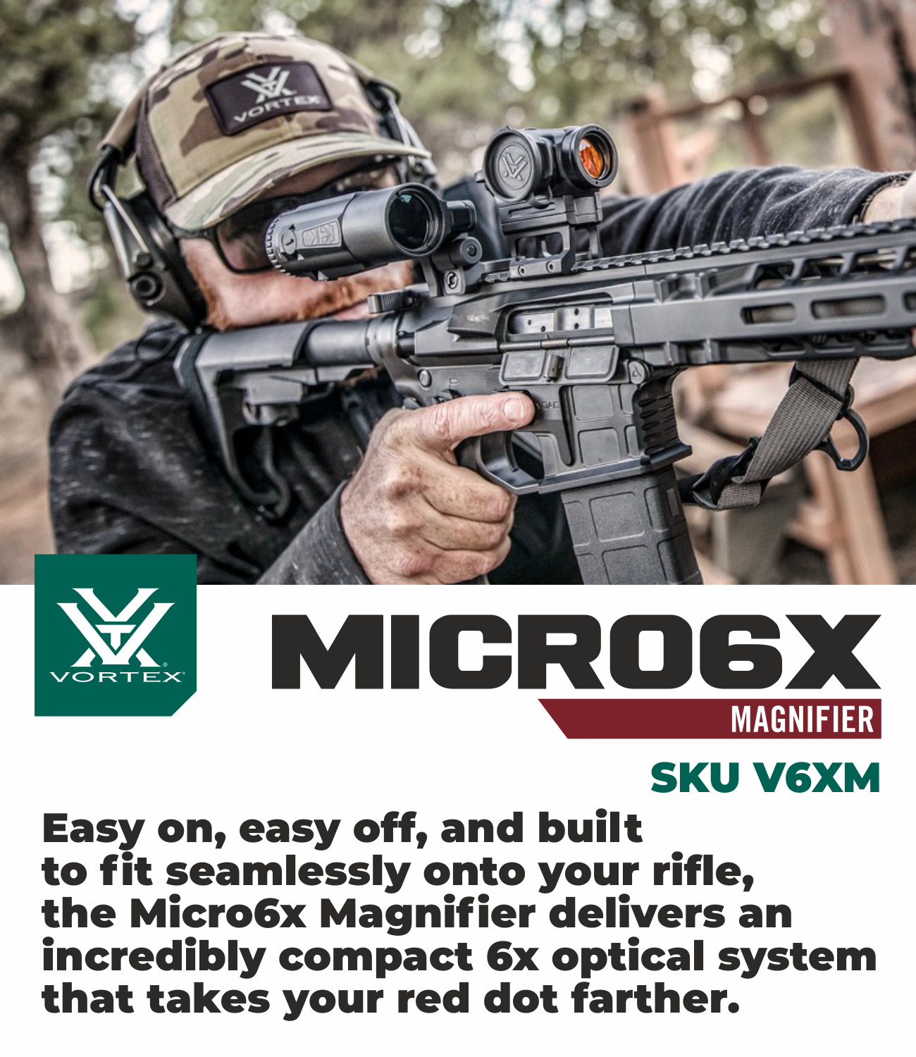 Vortex Optics Strikefire II Red/Green Dot Scope w/ 6x Magnifier & CD Hat Bundle