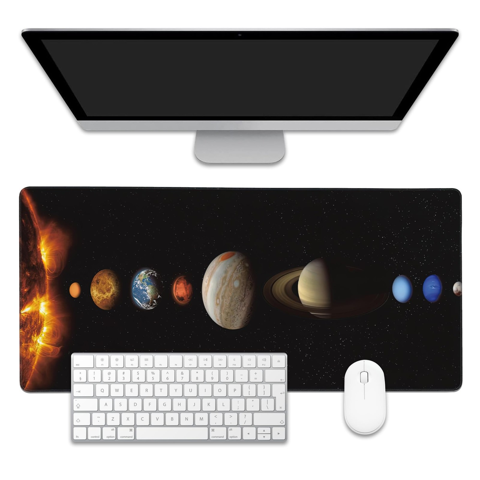 Mouse Pad,Solar System Planet Desk Mat for Desktop,Desk Pad with Non-Slip Bas...