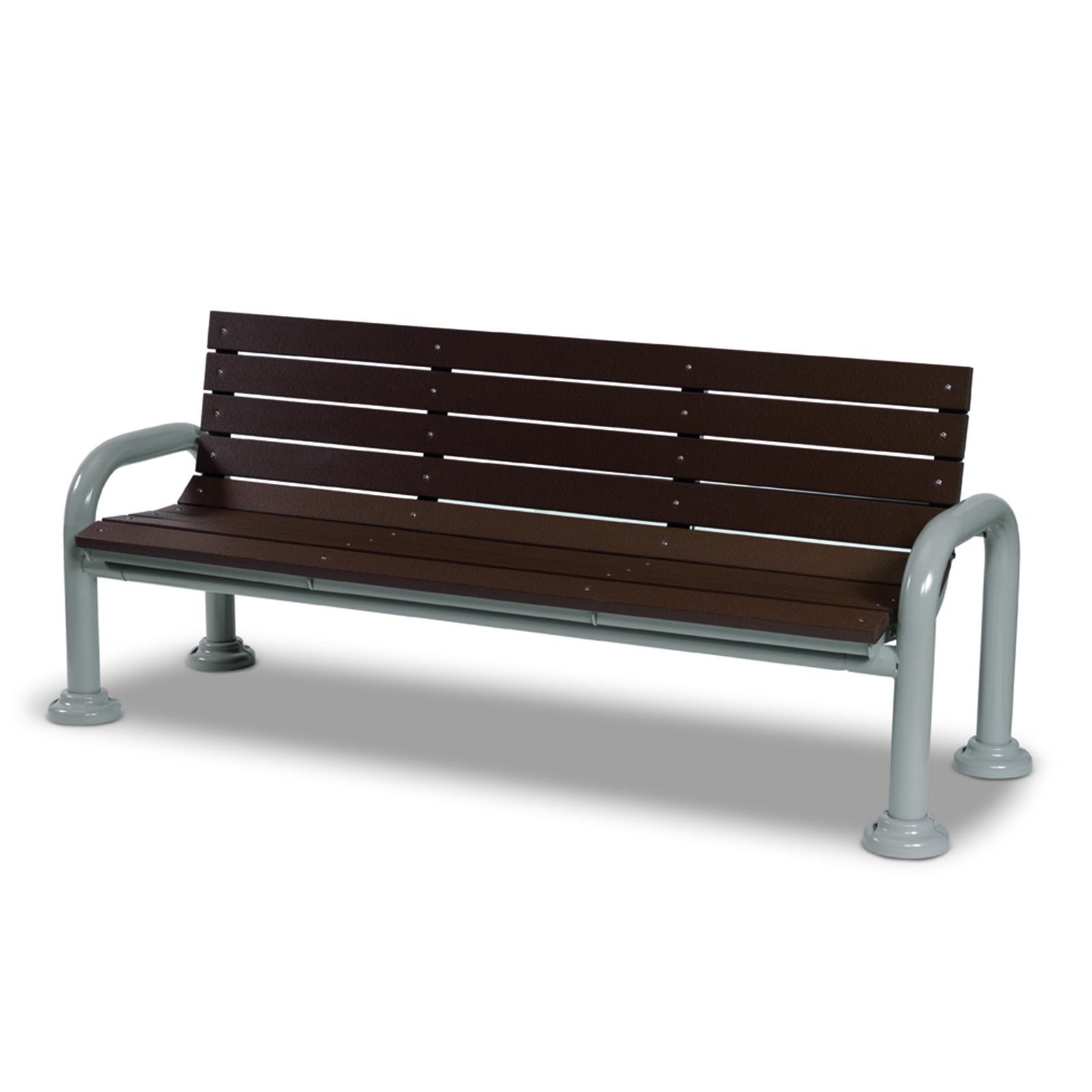 Wabash GV420G Green Valley 6'L Outdoor Bench, PolyTuf Back & Seat, Steel Tubu...