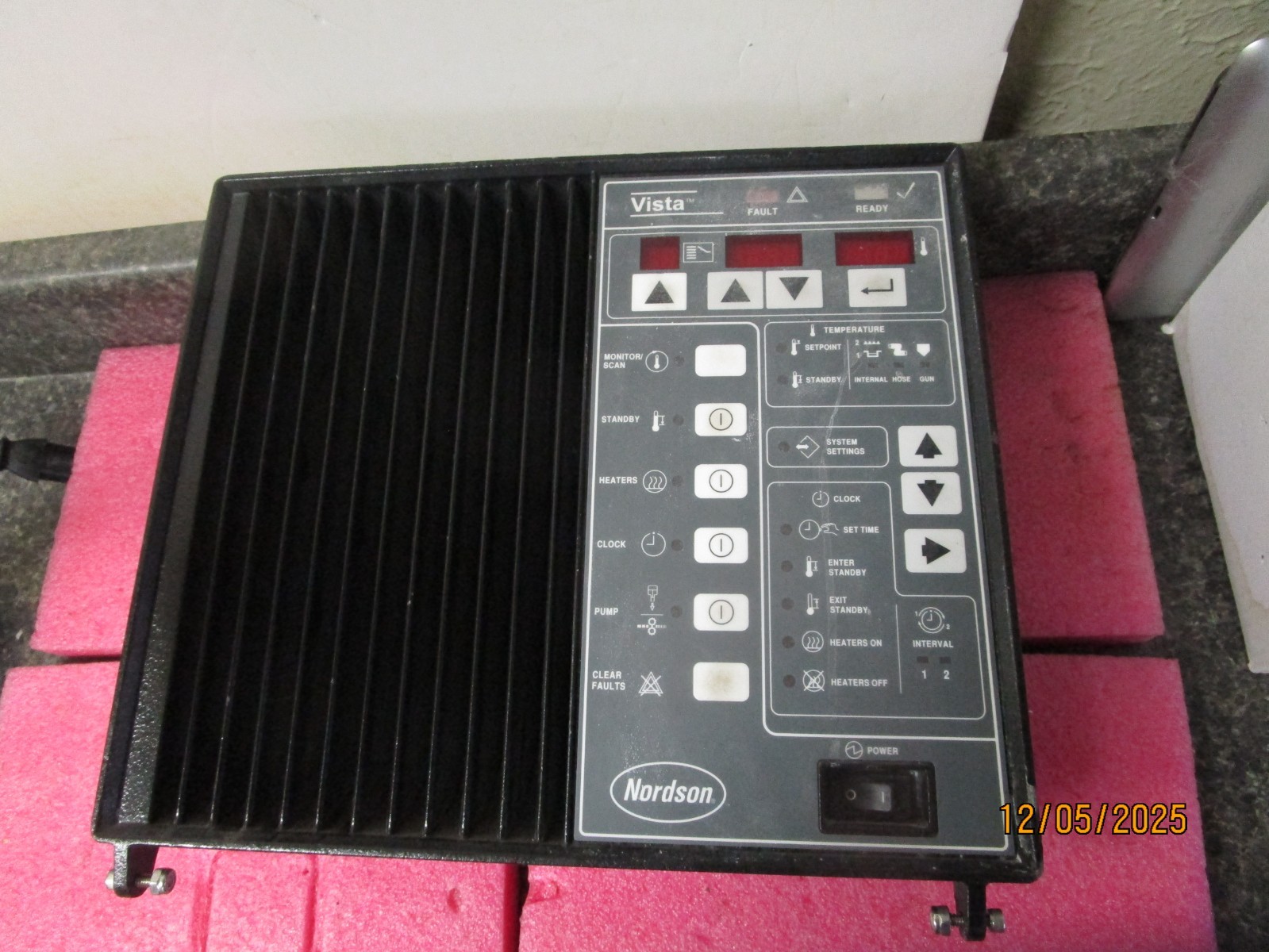 Nordson 3700V Hot Melt Adhesive System Component - Front Panel / Power Switch