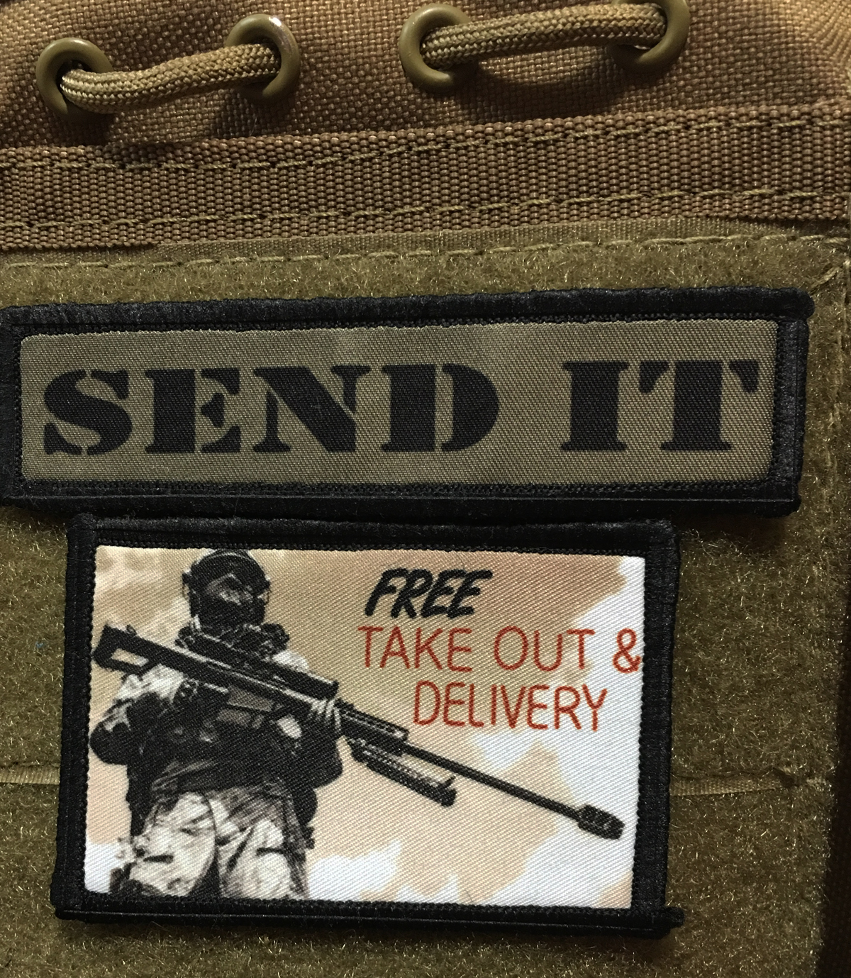 Send It Morale Patch Tactical Military Army Badge Hook Flag