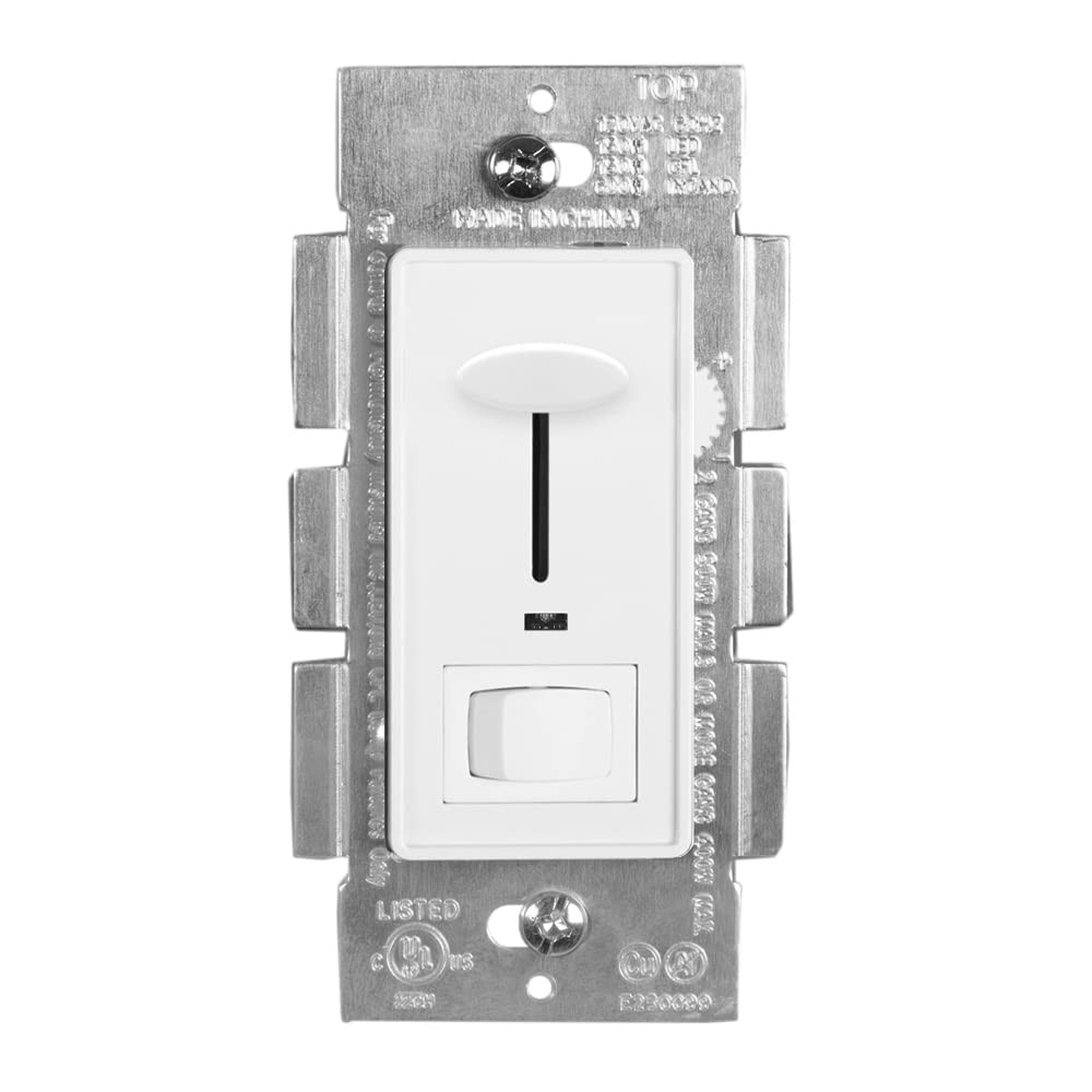 Dimmable Light Switch, Blue Indicator, 600 Watt, LED Bulb Compatible, White