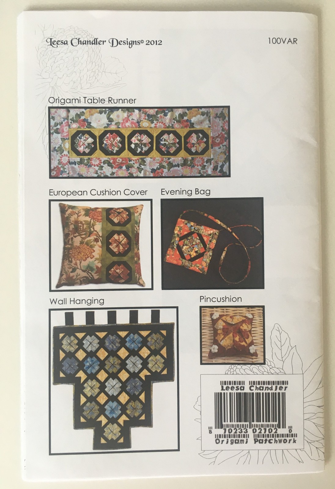 Origami Patchwork Quilt Block Sewing Pattern Instructions, Leesa Chandler