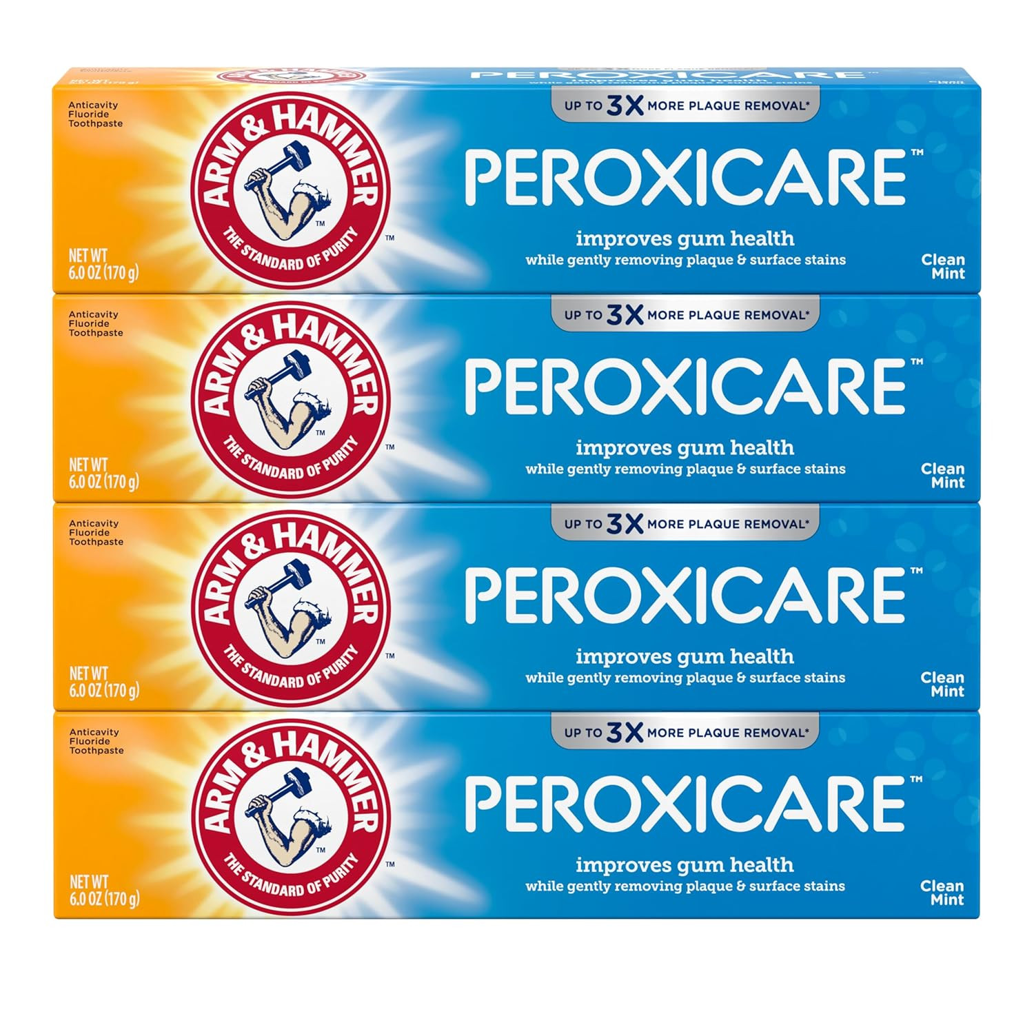 ARM & Hammer Peroxicare Baking Soda Toothpaste for Gum Health, Clean Mint, 6 oz