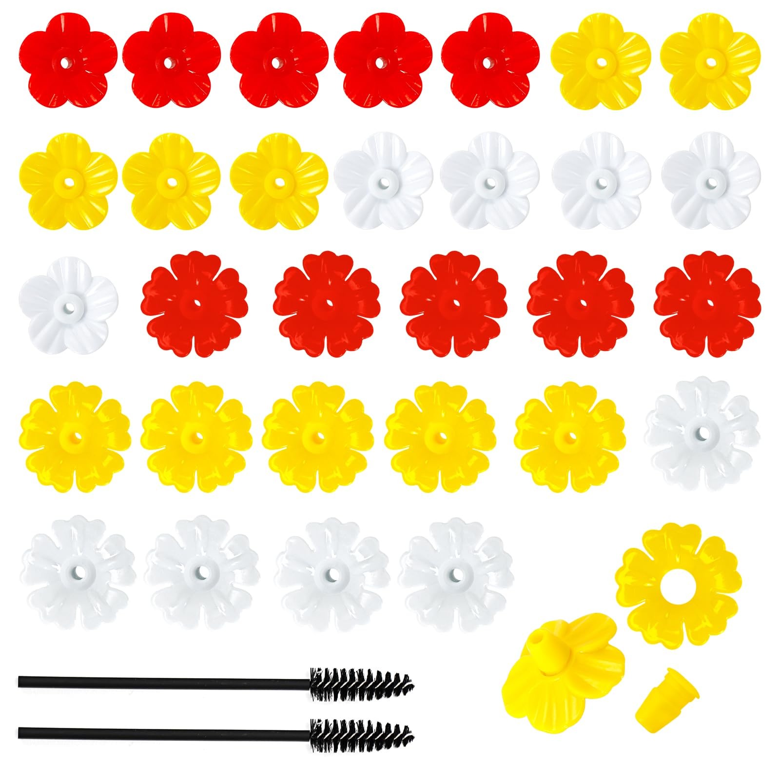 30Pcs Hummingbird Feeder Parts Replacement Flowers White