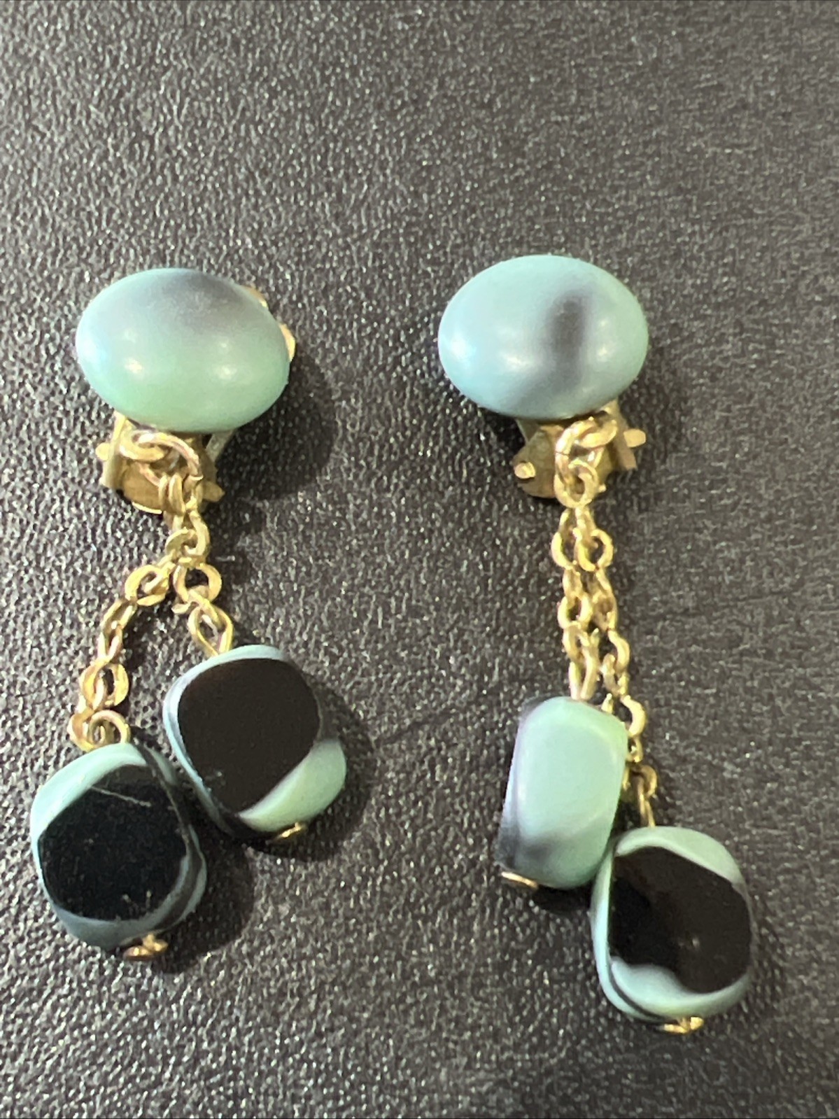 austria clip earrings Lucite/plastic