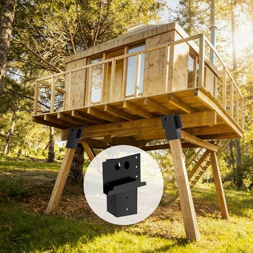 Deer Stand Brackets 4x4, Compound Angle Brackets, 4 Pack | 4 4 Packs Black