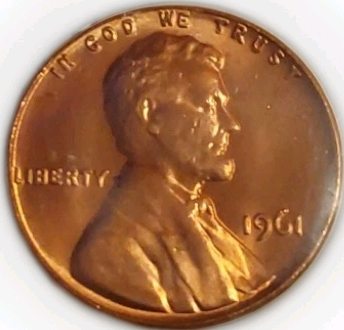 1961 P Lincoln Memorial Uncirculated RD Cent-Nice Color From Orig Roll Free Post