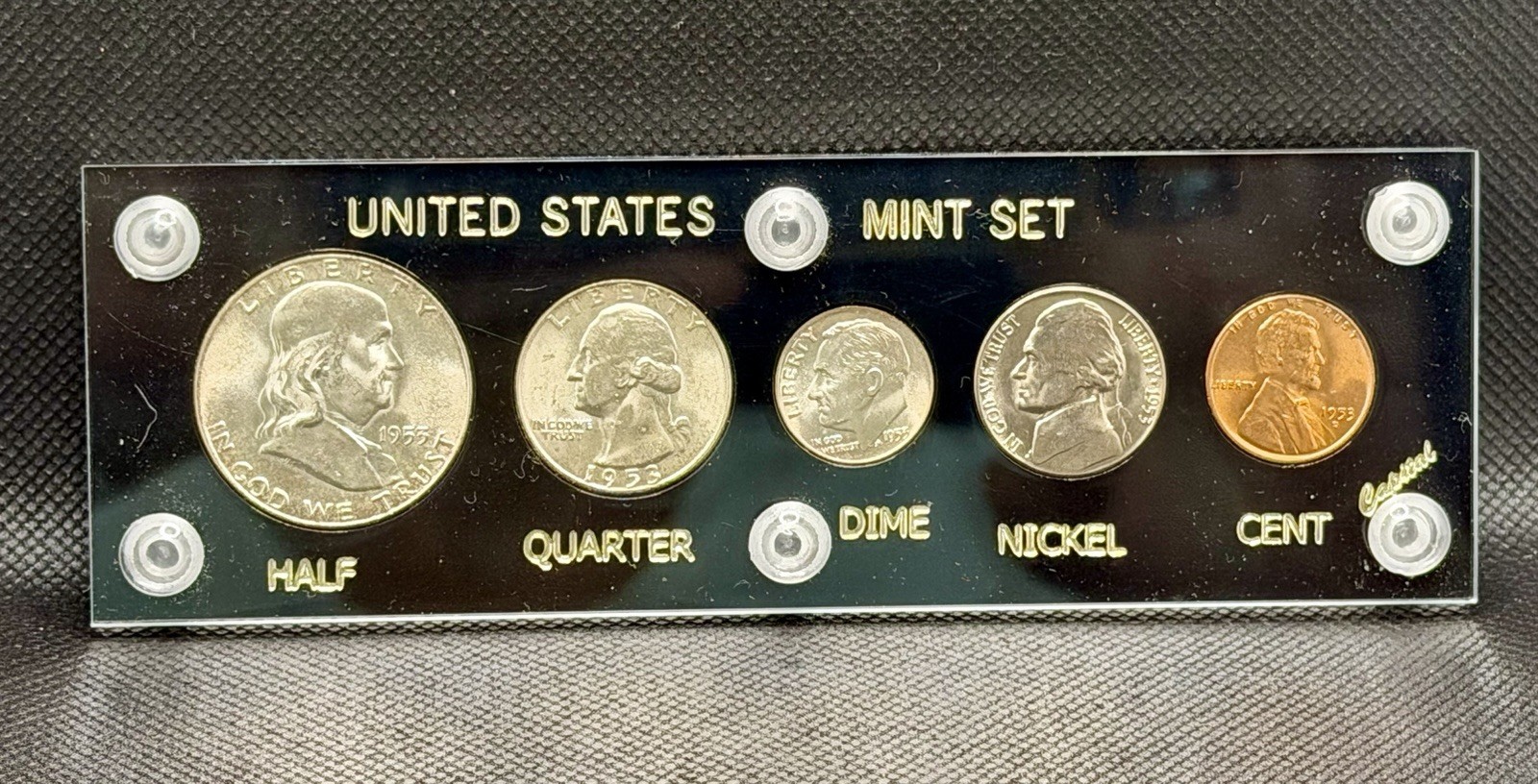 1953 U.S. Coin Set in Capital Plastics Holder | Franklin Half Silver | Denver