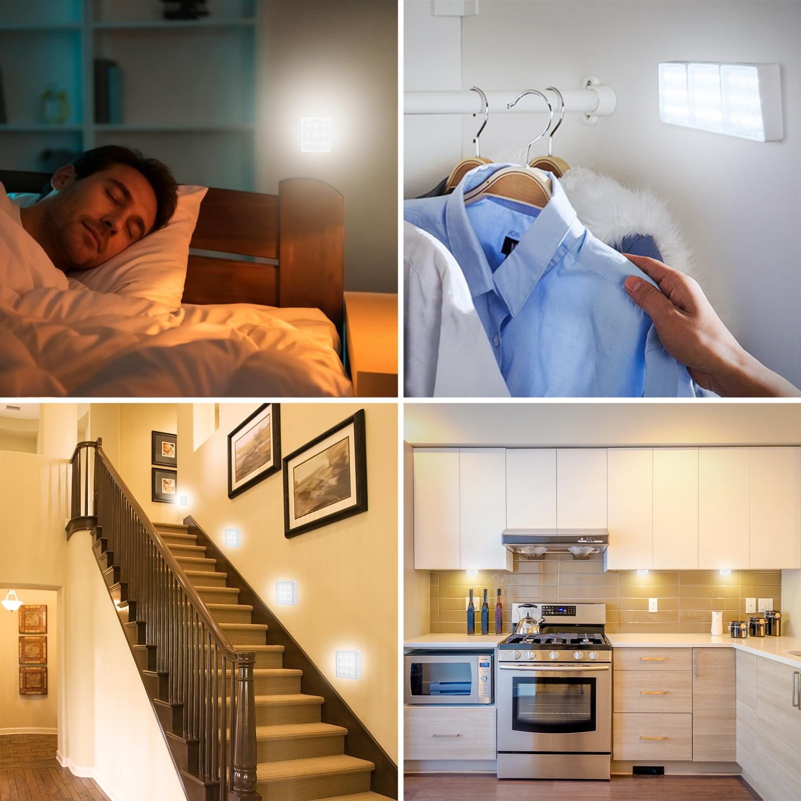 Closet Light, LED Tap Lights Push Lights with Remote Control, Battery Powered...