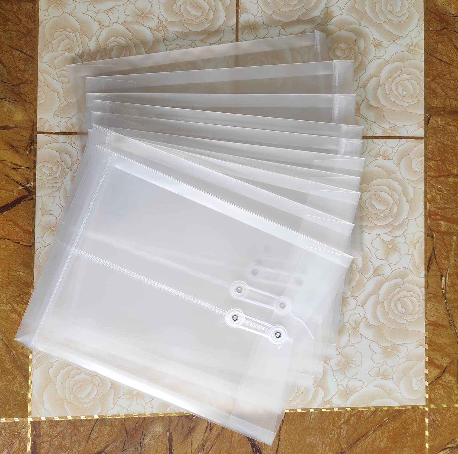 A4 Size Poly String Envelope with Expandable Gusset,Clear Poly Reusable File ...
