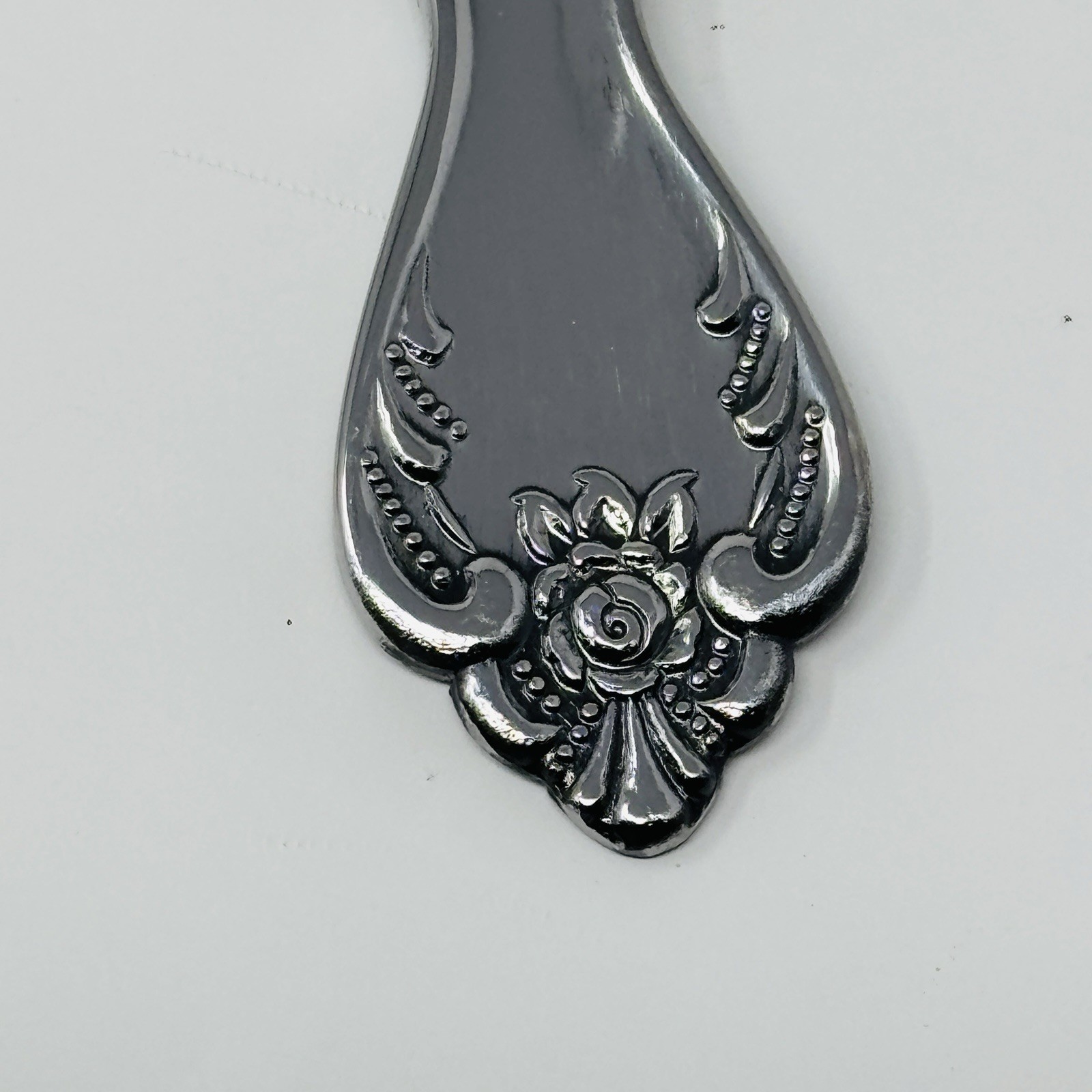 5 Japan NORMANDY Stainless Flatware 6.5" Salad Fork Rose Design Flower
