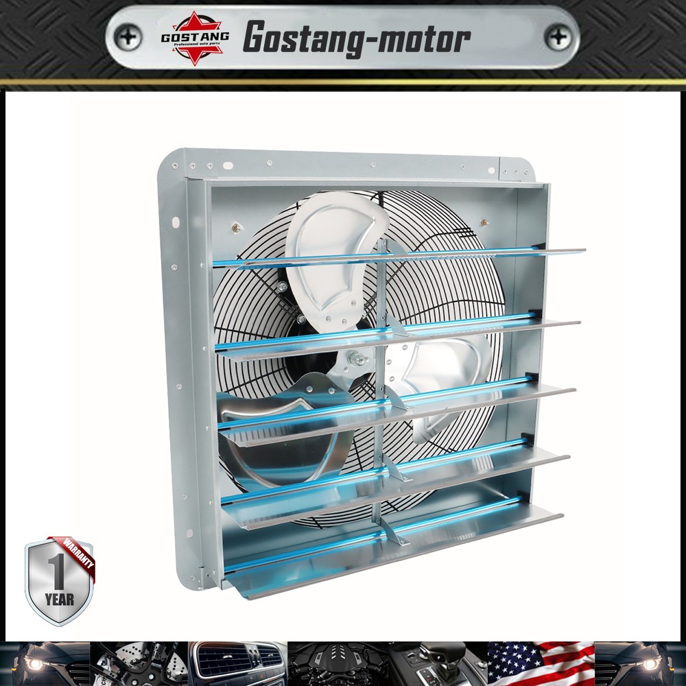 20'' Shutter Exhaust Fan Aluminum High Speed Wall Mounted Greenhouse Garage USA