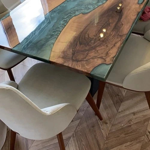 60x30 Ocean Resin Epoxy River Table Top | Rectangle Dining Custom