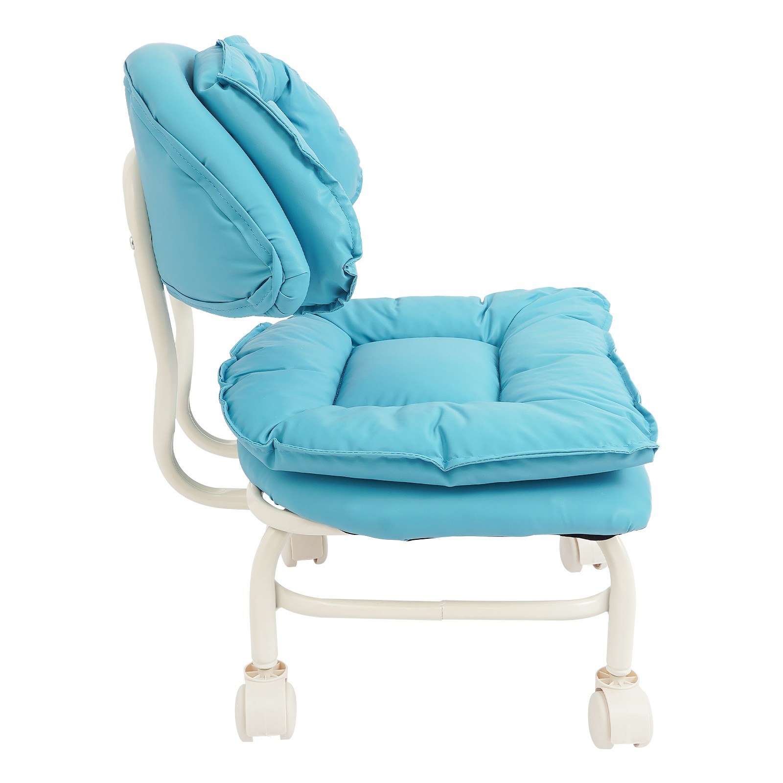 Rolling Stool with Back Rest Heavy Duty Rolling Stool Roller Chair 32x33x55cm