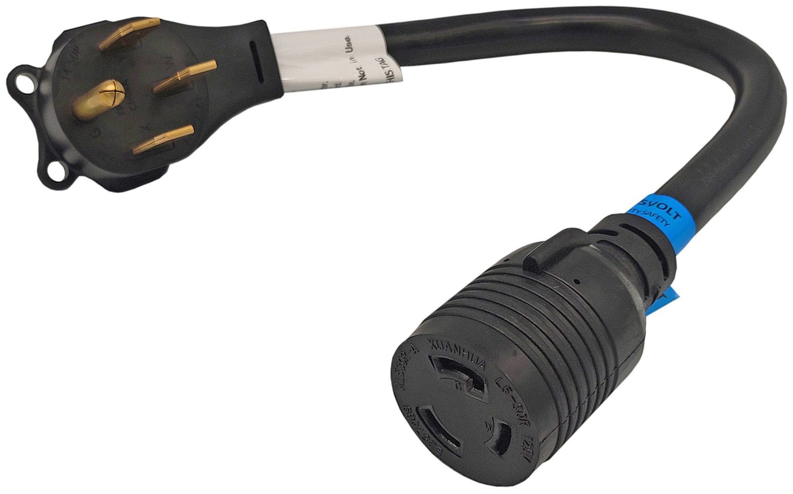 FC-145L53 Male RV 50A plug 14-50P to L5-30R adapter 4 prong to 3 prong output 12