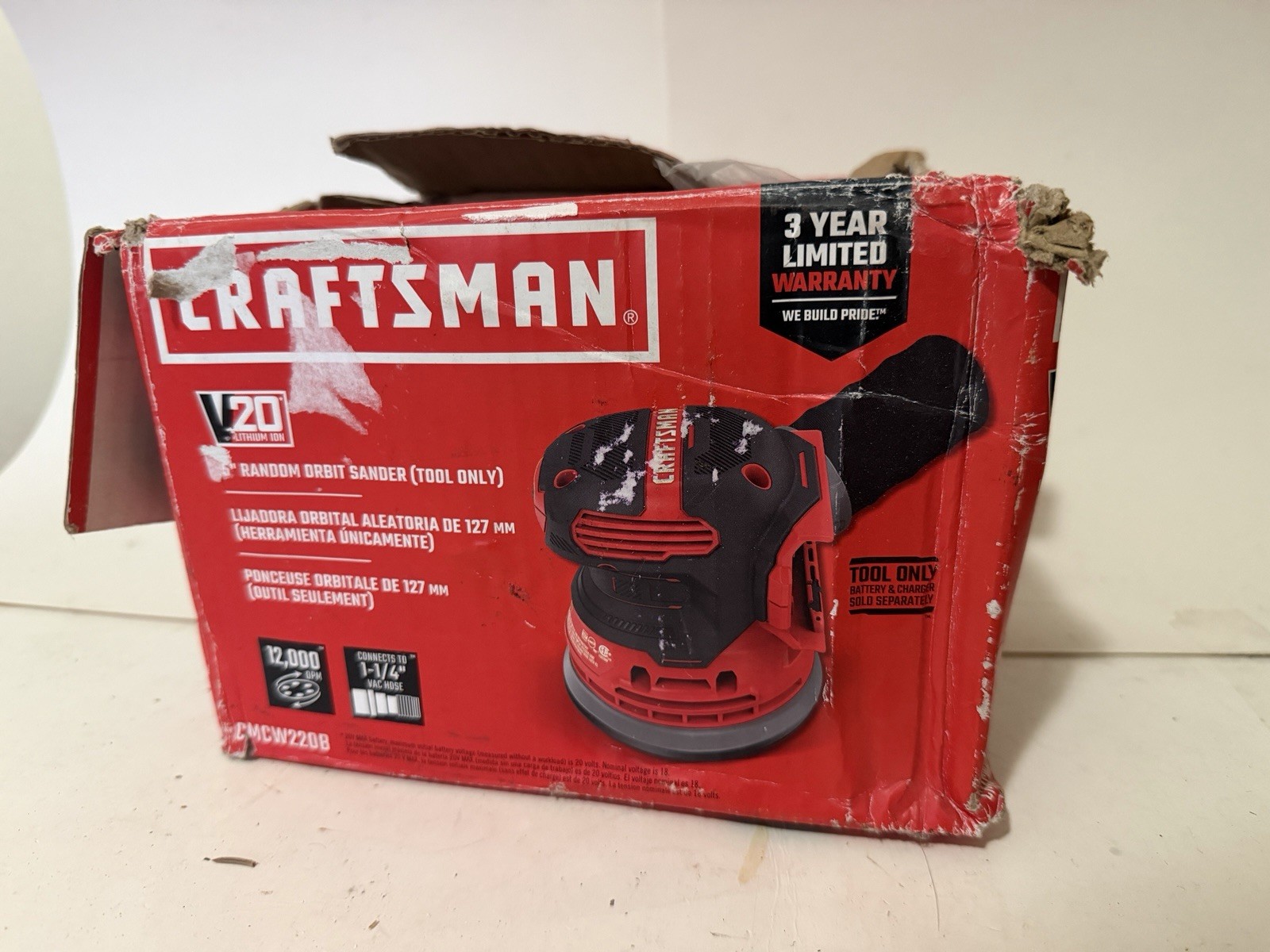 CRAFTSMAN V20* Random Orbit Sander, Tool Only (CMCW220B) Missing Dust Bag