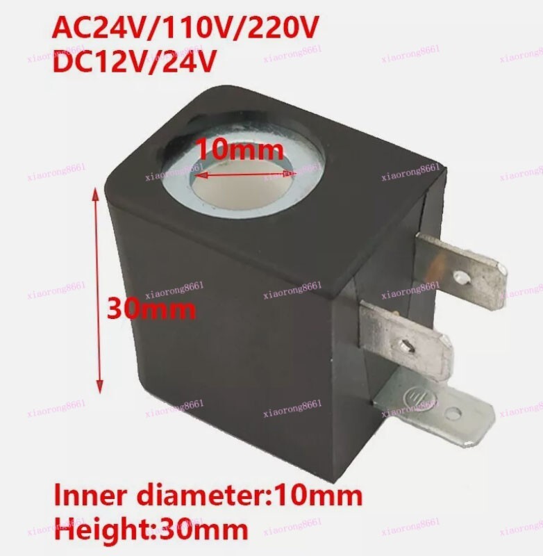 1PC Solenoid Valve Coil Inner Diameter 10mm Height 30mm DC24V / AC220V
