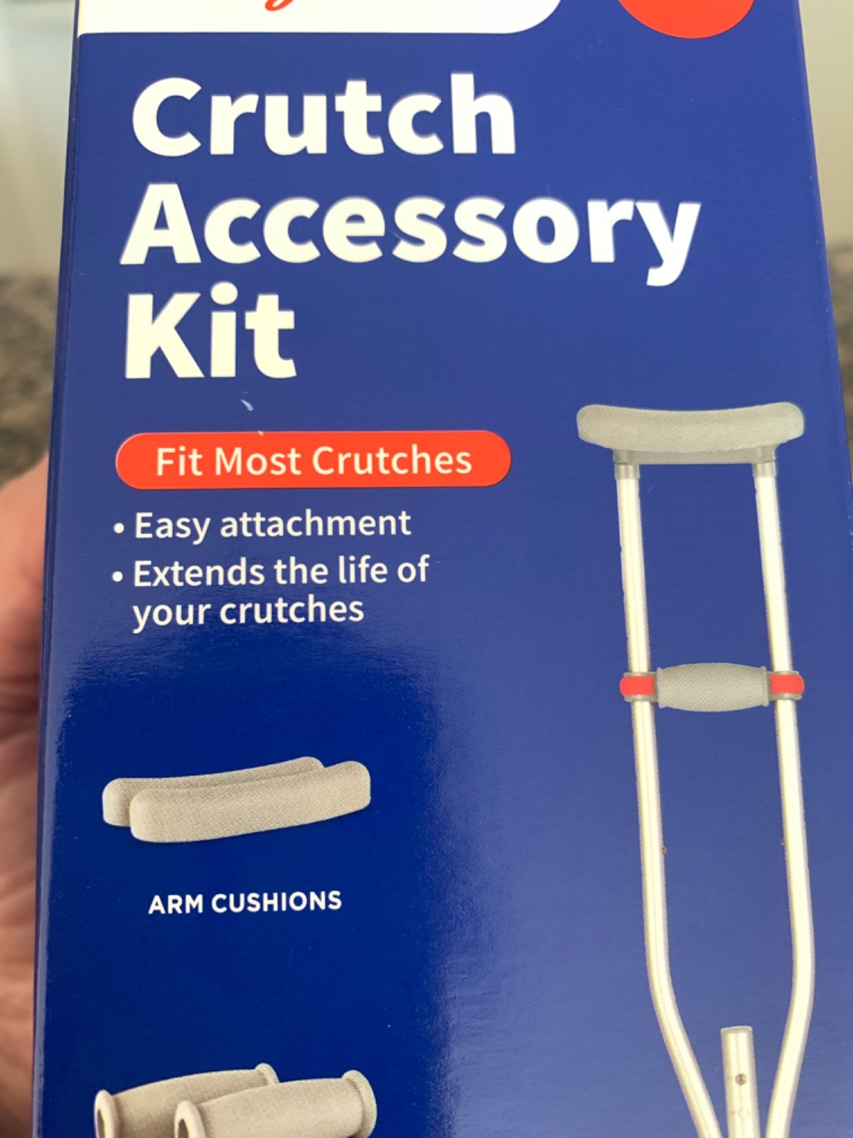 NIB Walgreens Crutch Accessory Kit Mobility Gray Fits Most Crutches