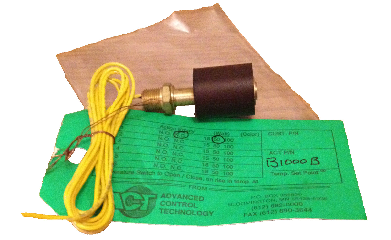 ADVANCED CONTROL B1000B NC 50W  TEMPERATURE  SWITCH