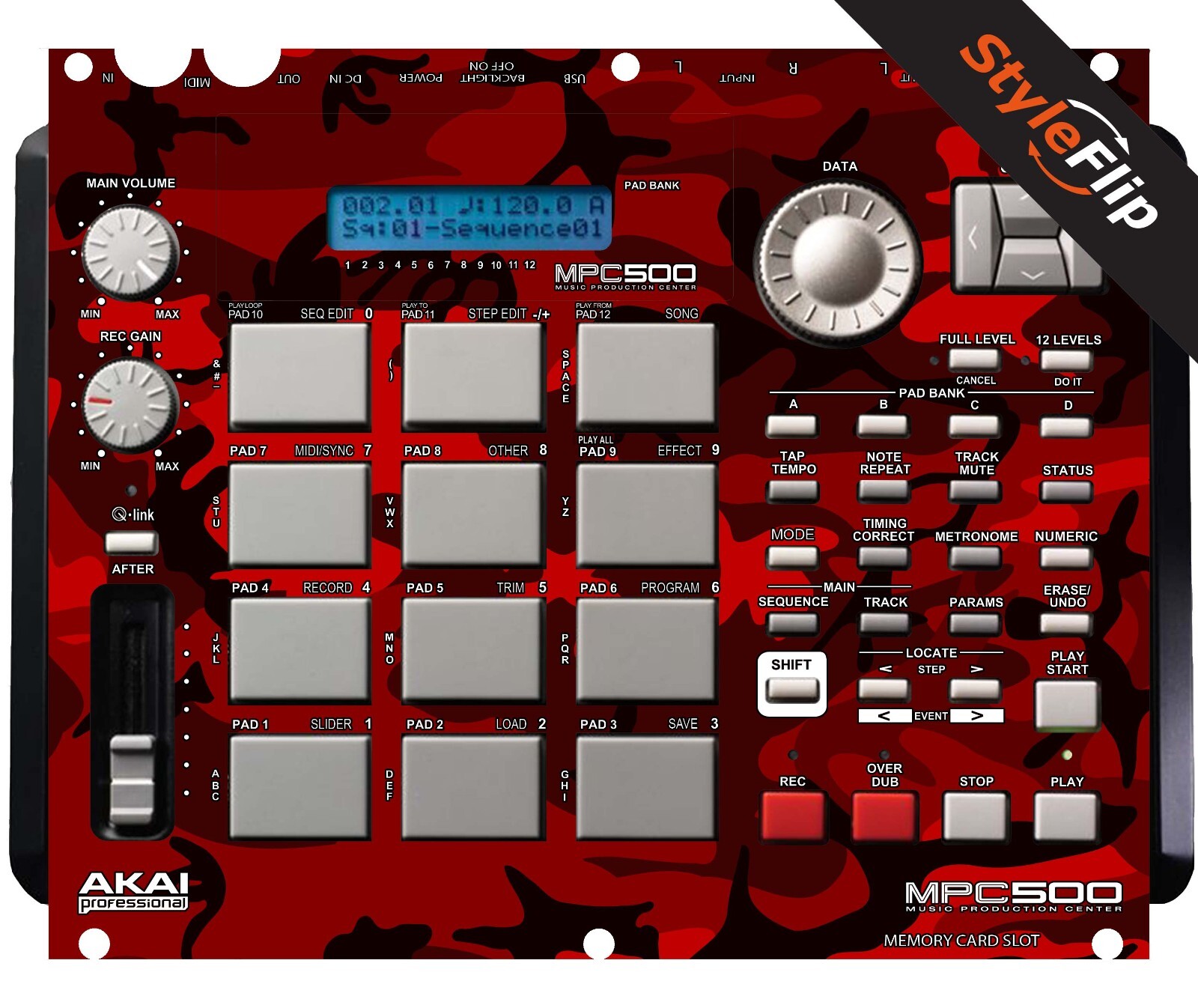Akai MPC-500  | Red Camo | Protective Decal | StyleFlip Skins
