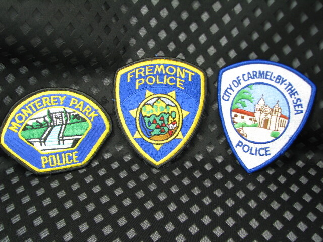 713 California CARMEL BY THE SEA + FREMONT + MONTEREY PARK POLICE Patch 3pc Lot