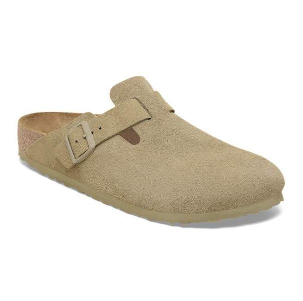 Birkenstock Boston Suede Leather Clogs Classic Cork Footbed Slip On - NEW