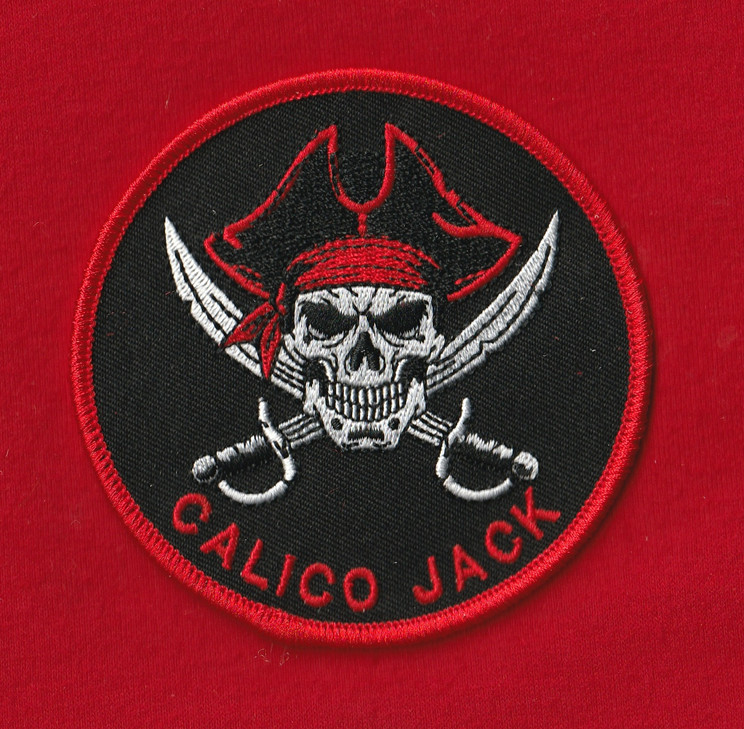 3.5" Iron-on Patch CALICO JACK Pirate Hat Bandanna Flag Navy JSOC JTF NEW USA