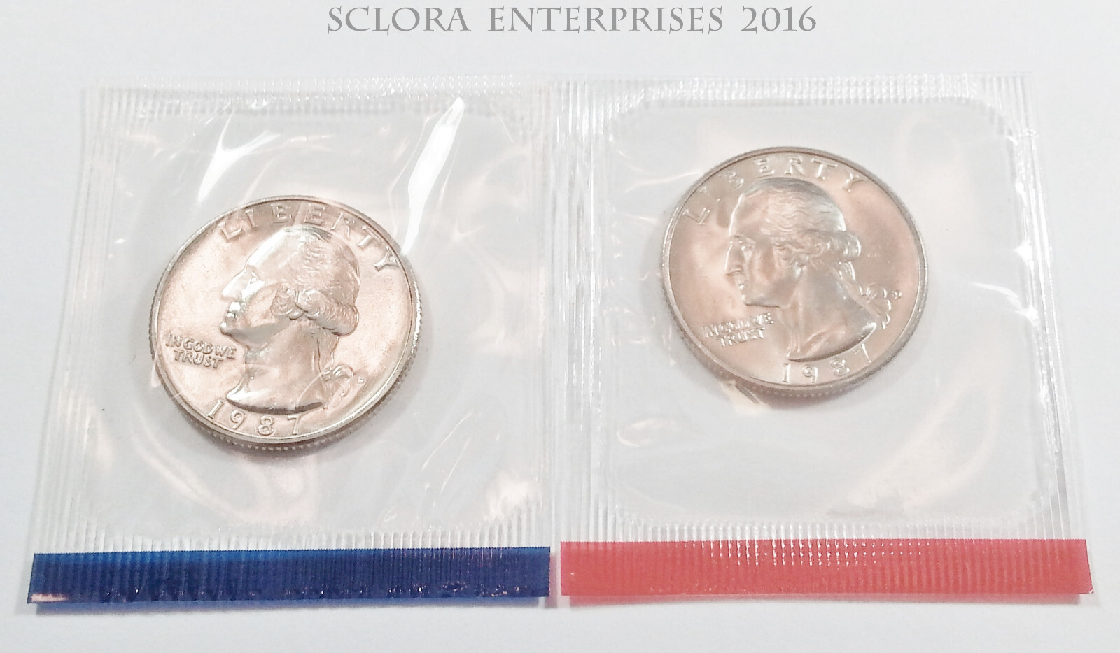 1987 P & D Washington Quarter Coin Set (2 Coins) *MINT CELLO*  **FREE SHIPPING**