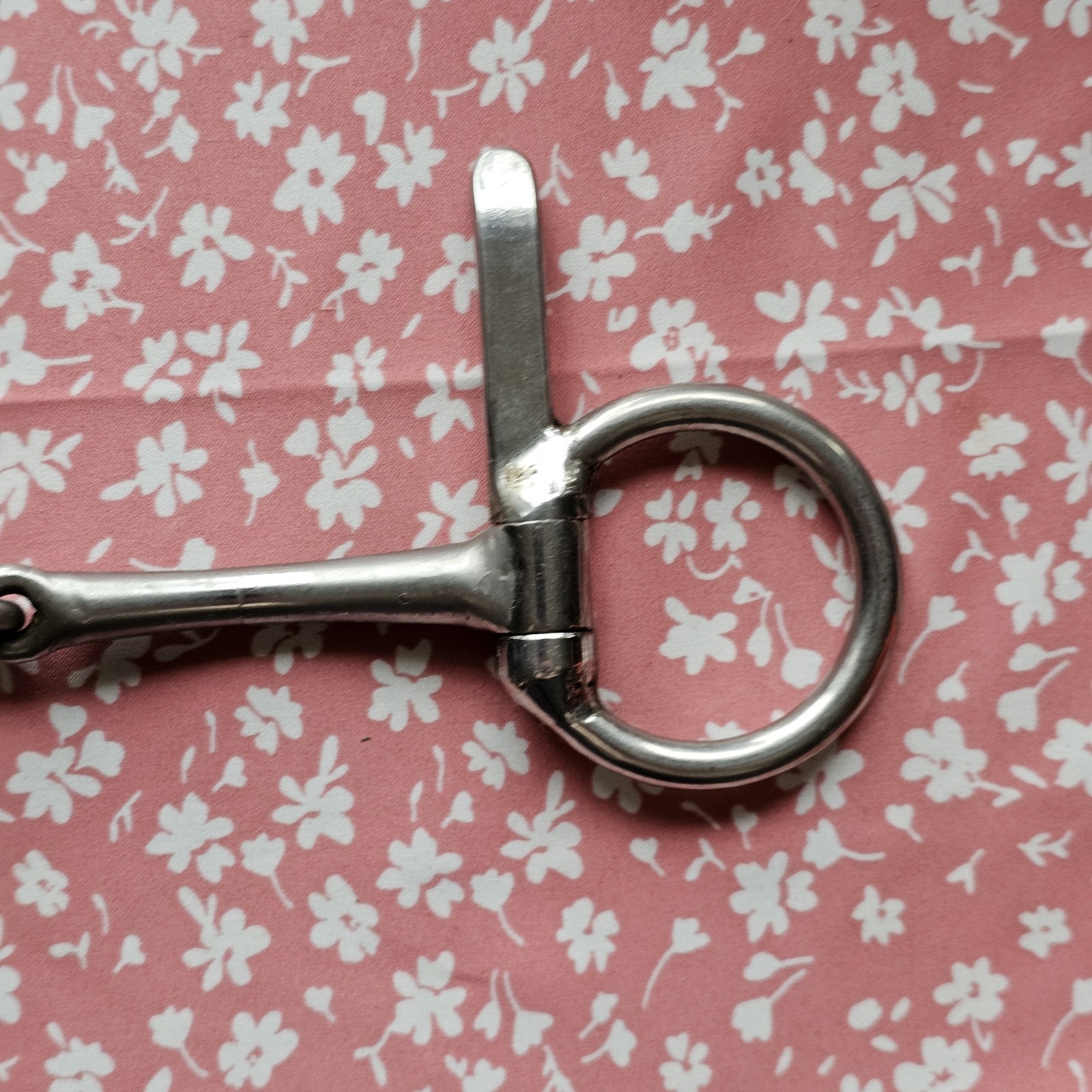 Half Cheek Smooth Snaffle Driving Bit 4 7/8" Single Jointed Used