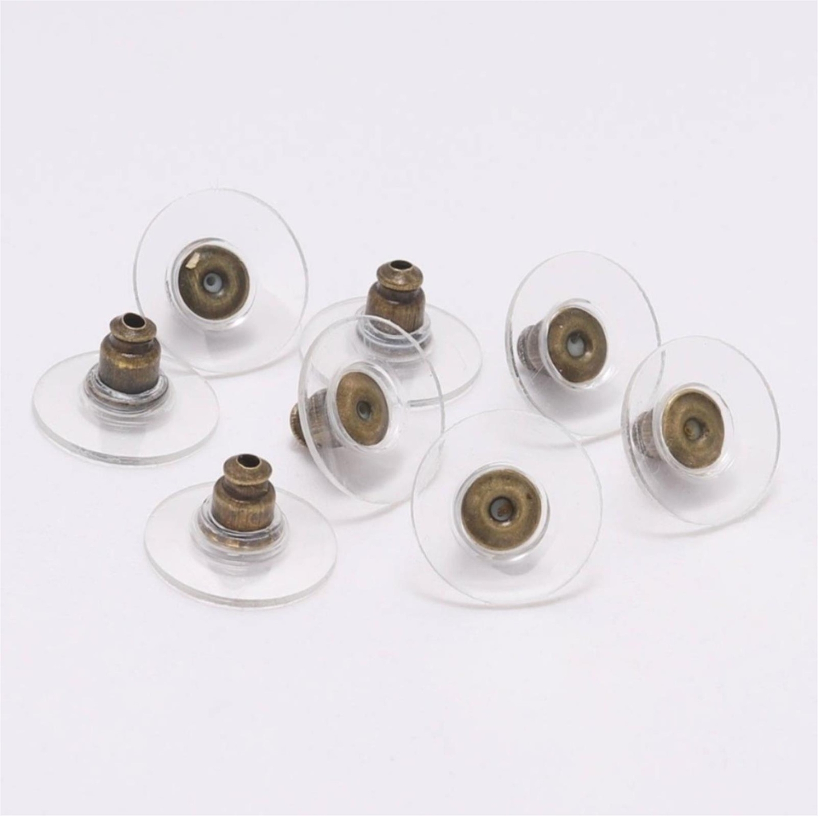 Large Antiqued Brass Comfort Clutch Earnuts Earring Backs Findings 10 pcs