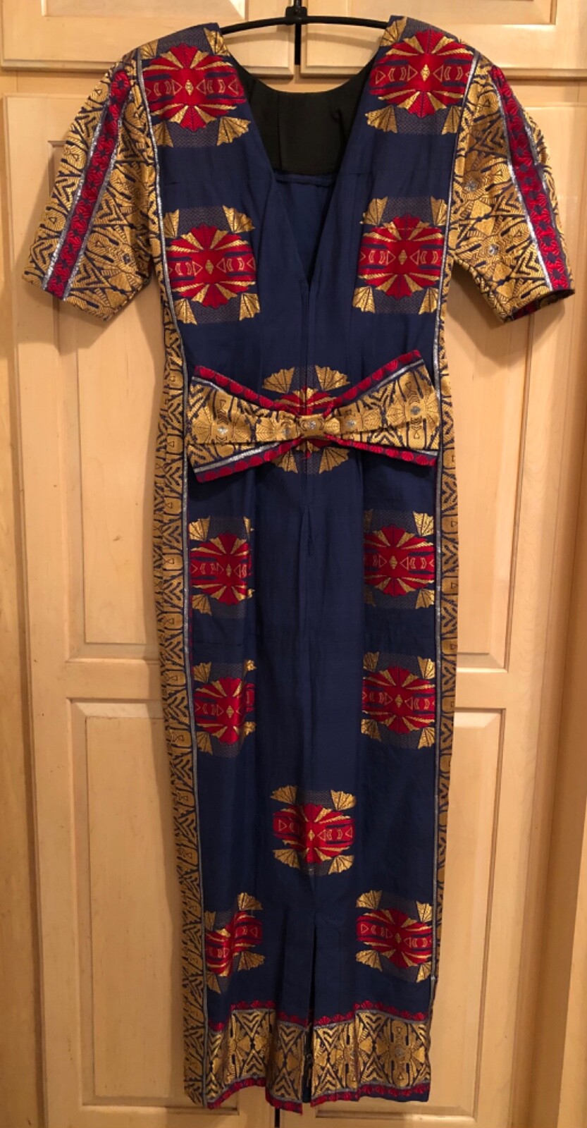 AFRICAN INTORICA GEORGE FABRIC, Vintage, Long Dress, TALL & THIN See description