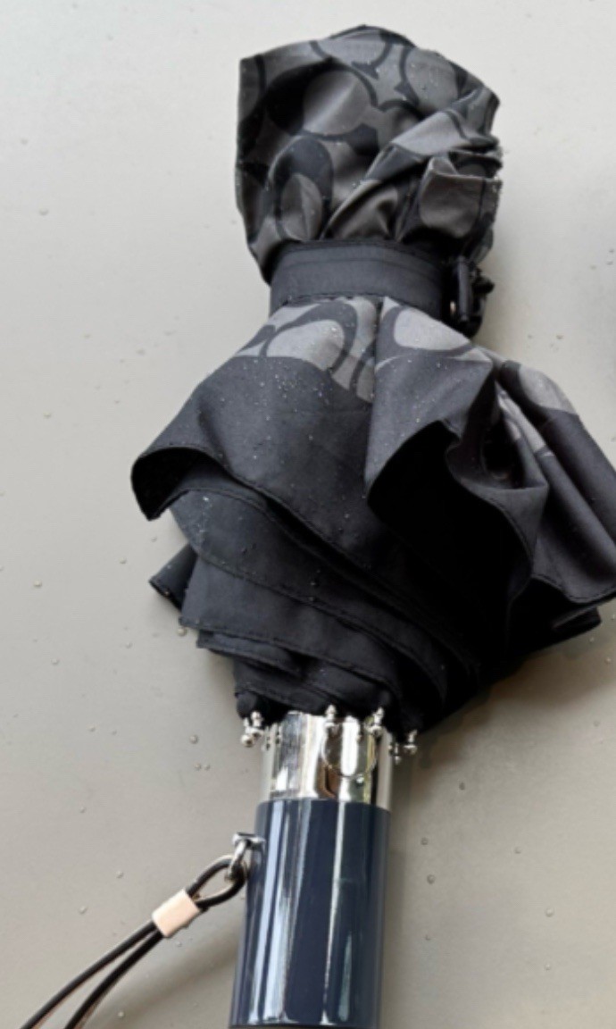 Coach Signature Black/Grey Mini Protection Umbrella