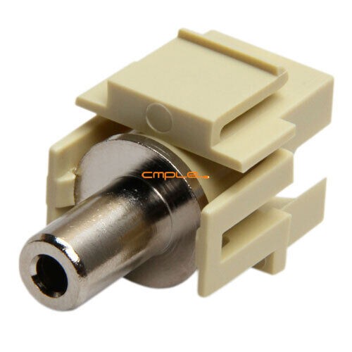 3.5mm Keystone Jack Wall Plate 1/8" Stereo Female Coupler Insert Faceplate Ivory
