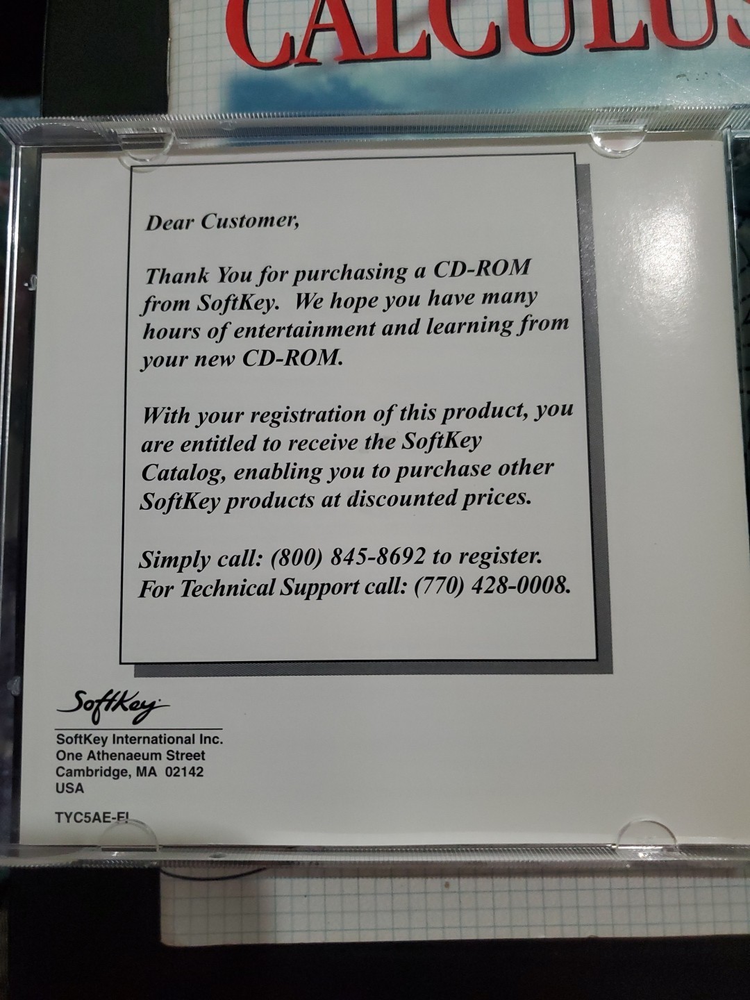 1995 Teach Yourself Calculus Cd Rom In Case And User Guide