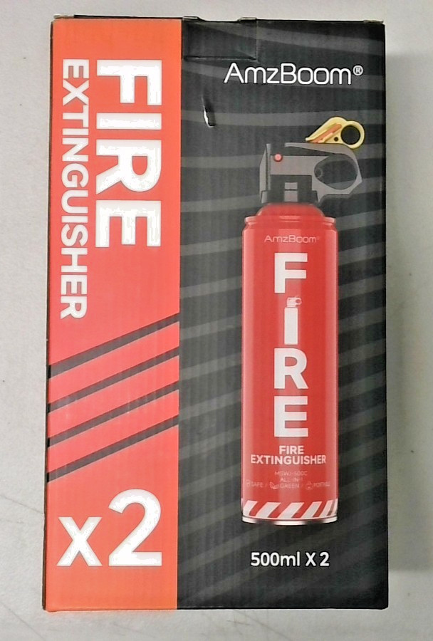 AmzBoom 2-Pack Fire Extinguisher for Home, Kitchen, Car, and Grill with Mounting