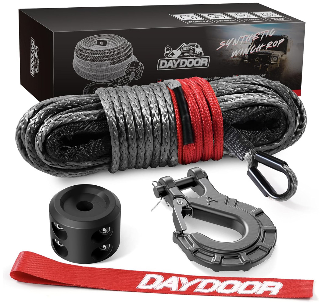 Synthetic Winch Rope, 1/4'' X 50Ft 10,000LBS Synthetic Winch Line, Synthetic Win