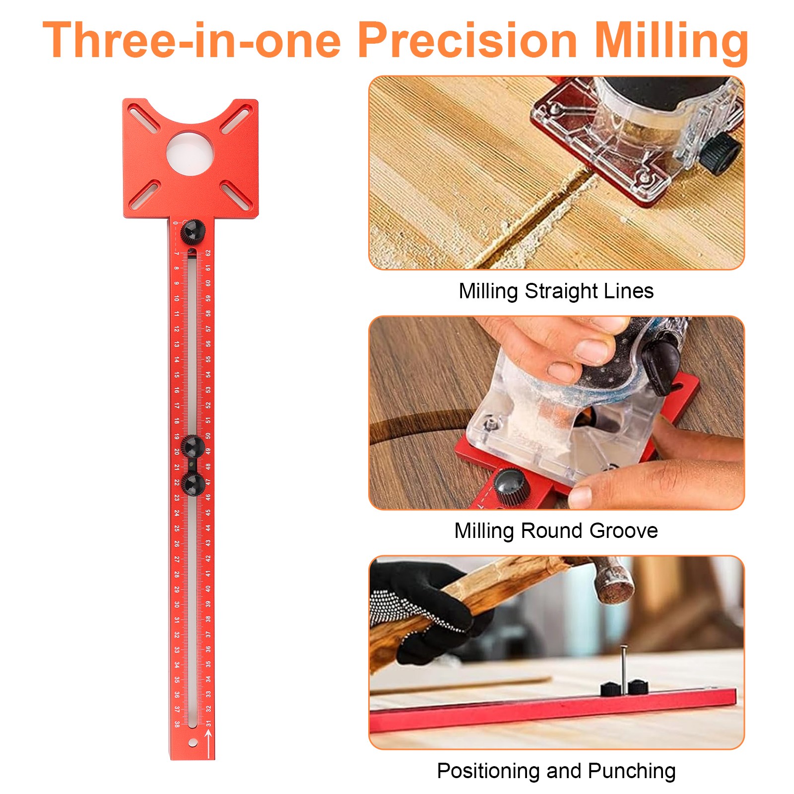 Router Milling Groove Bracket Adjustable Router Circle Cutting Jig & Edge Guide