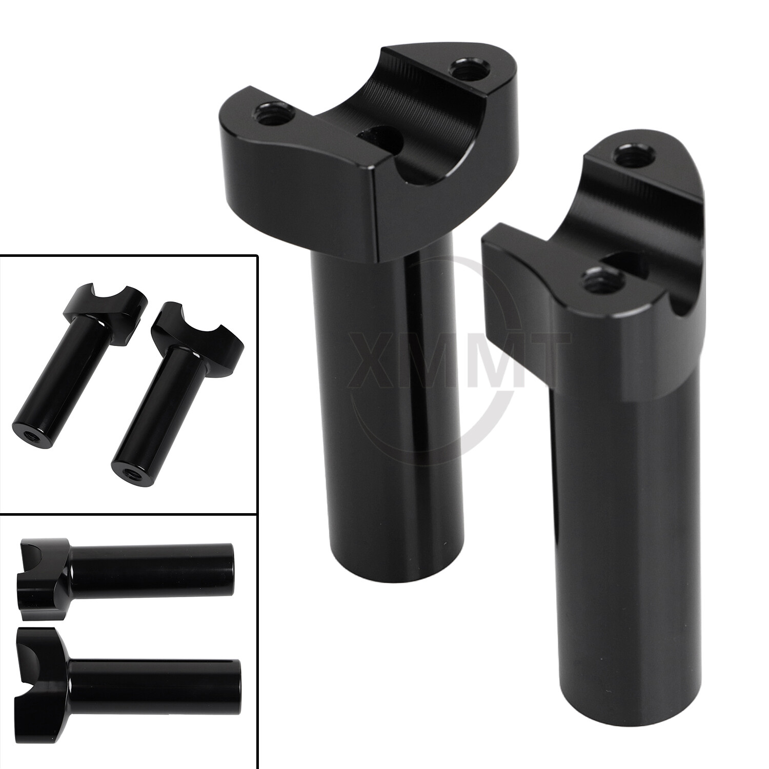 Black 4.5" Straight Handlebar Risers For Harley Dyna Heritage Softail Road King