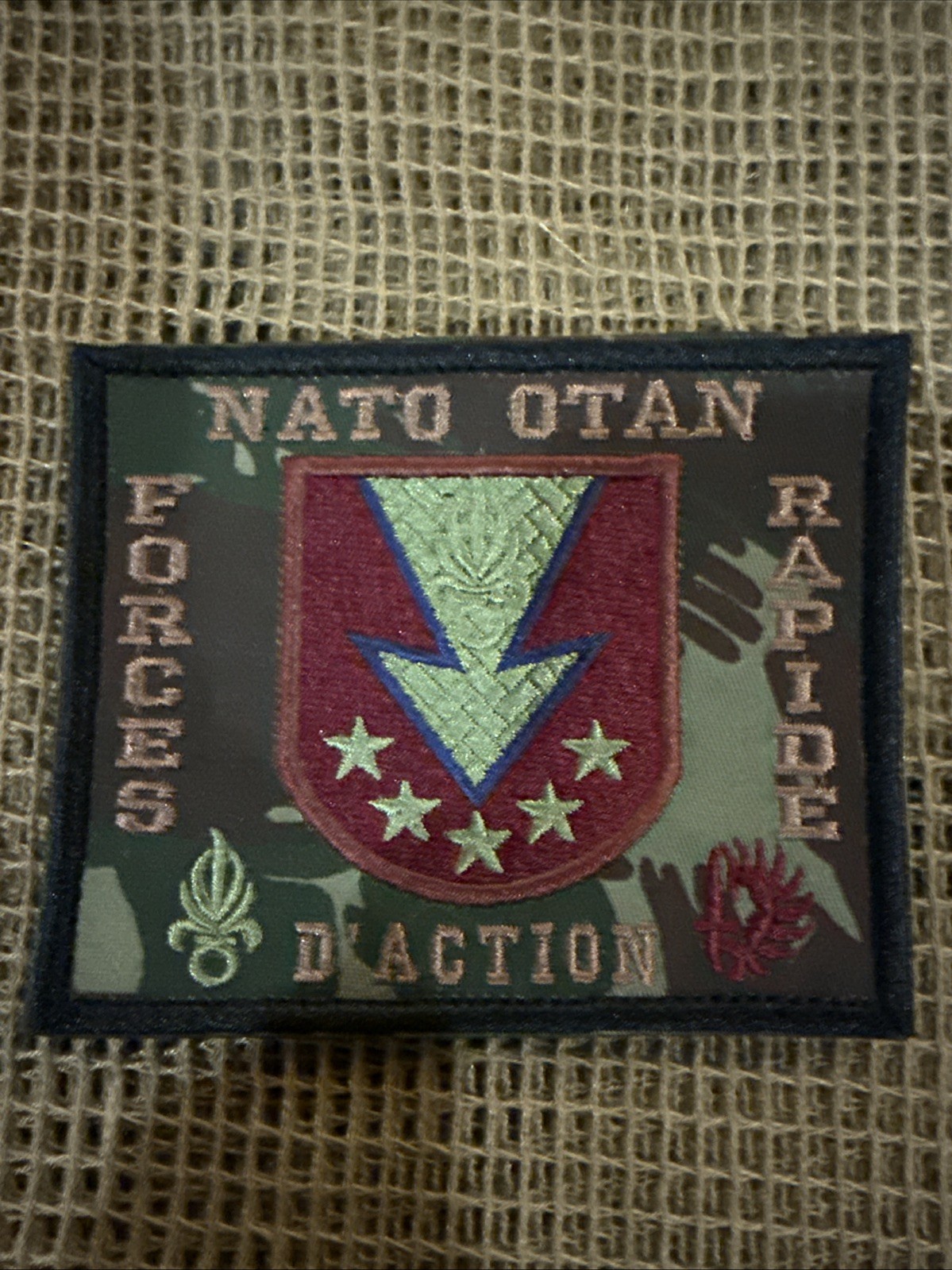 French NATO Forces Forces Rapid D’action Afgan Woodland CAMO PATCH